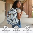 thumbnail image 3 of Bulopur Blue Camo Duck Kids Backpack for Girls Brown Bow School Bag Lightweight Multi-Pocket Book Bag for Daily Use, 3 of 7