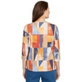 thumbnail image 2 of Alfred Dunner Womens Petite Colorblock Detailed Neckline Top, 2 of 4
