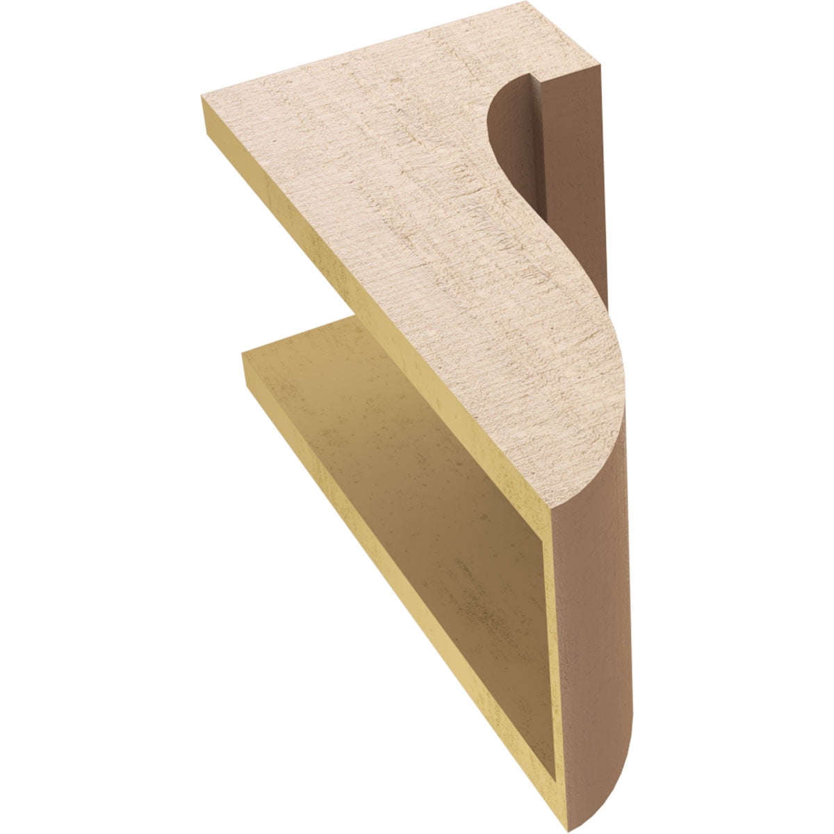 8"W x 8"D x 16"H Wide Del Monte Rough Cedar Woodgrain TimberThane Corbel, Primed Tan