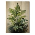thumbnail image 3 of Designart "Minimalism Ferns Verdant gracefulness III" Floral & Botanical Print on Natural Pine Wood, 3 of 5