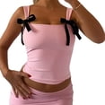 thumbnail image 5 of HBFAGFB Débardeur pour Femmes Dos Nu Été Tops Ajusté Polyvalent Blouse Rouge Taille g, 5 of 5