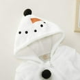 thumbnail image 5 of Sinhoon Baby Boy Girls Christmas Romper Velvet Hoodied Snowman Jumpsuit Toddler Costume Xmas Clothes(6-12 Months), 5 of 7