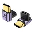 thumbnail image 1 of Adaptador De Ángulo Usb C De 40 Gbps [Paquete De 2] Adaptador Usb-C Macho A Hembra En Ángulo De 90 Grados Usb 3.1 De Ángulo Recto De 8 K A 60 Hz Para Computadora Portátil, Tableta, Cámara Vr, Teléfono, 1 of 5