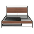 thumbnail image 4 of Queen Size Metal Platform Bed Frame with Trundle, USB Ports and Slat Support ,No Box Spring Needed Black, 4 of 9