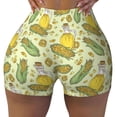 thumbnail image 2 of Logiee Corn And Corn Oil Print Women's Biker Shorts,Workout Gym Shorts,Scrunch Shorts,Tummy Control Hidden Scrunch Running Yoga Shorts-Medium, 2 of 8