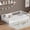 White, variant on Twin Size Floor Bed, Wood Twin Montessori Bed Frame with Fence Guardrails and & Support Slats, Twin Playhouse Bed without Door, White