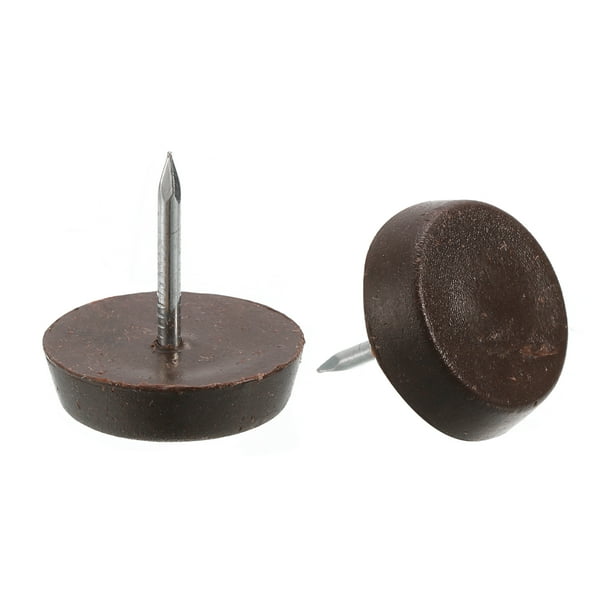 Uxcell deslizadores de muebles con clavos, paquete de 25, pies de muebles de plástico de 19 mm, marrón, 50