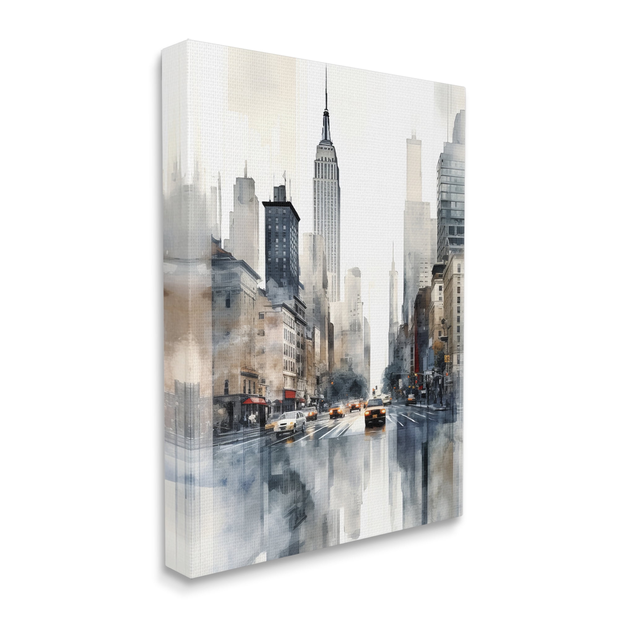 Stupell Industries New York Urban City Travel & Places Painting Gallery Wrapped Canvas Art Print Wall Art, 24 x 30
