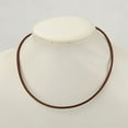 thumbnail image 2 of Cowhide Leather Necklace Making with Brass Lobster Claw Clasps and Brass Cord Ends Platinum Metal color Saddle Brown 18.1 inch, 2 of 2