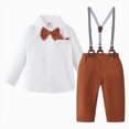 thumbnail image 3 of zuwimk Baby Boy Suit Toddler Formal Outfit Kids 3 Piece Vest Gentleman Clothes Long Sleeve Shirt and Pants Set(5-6 Years,Brown), 3 of 8