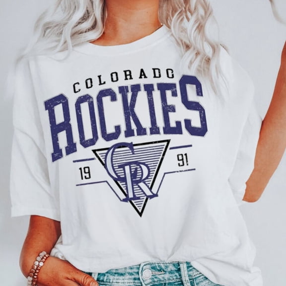 Vintage MLB 90s Colorado 1991 T-Shirt, Rockies Baseball Shirt, Vintage Baseball Fan Shirt, White Color
