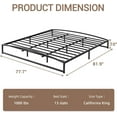 thumbnail image 2 of GAOMON Low Bed Frame King Size, 10 Inch Heavy Duty Metal Platform King Bed Frame Low Profile, Mattress Foundation, No Box Spring Needed, Noise-Free, Non-Slip, Easy Assembly, Black, 2 of 7