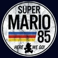 thumbnail image 2 of Men's Nintendo Super Mario Retro Rainbow Ring  Graphic Tee Navy Blue Small, 2 of 5