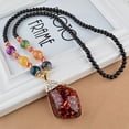 thumbnail image 4 of Hyasfey Pendant Necklace Ethnic Style Handmade Imitation Beeswax Shiny Fine Texture Dress Up Unfading Retro Bead Pendant Water Droplets Necklace Women Accessories, 4 of 8