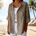 thumbnail image 2 of IMENGL Fashion Casual Comfortable Sweatshirt 3/4 Long Sleeve With Pocket Khaki XXXL, 2 of 7