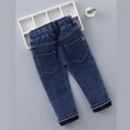 thumbnail image 4 of Girls Winter Jeans Toddler Baby Fleece Lined Pants Thicken Elastic Waist Cute Printed Casual Jean Trousers, Blue, 6 Years, 4 of 7