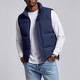thumbnail image 6 of Havenx Men's Puffer Vest Sleeveless Full Zip Up Jackets Stand Collar Puffy Vests Winter Lightweight Casual Work Outerwear,Navy S, 6 of 8