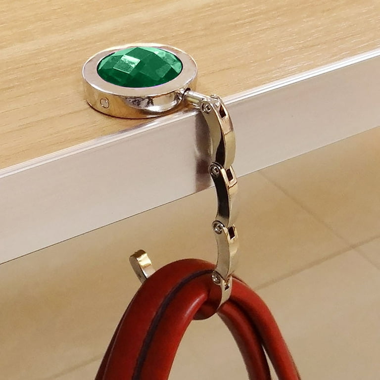 Foldable Purse Hook Floding Handbag Hanger Rhinestone Bag Holder For Table  Desk