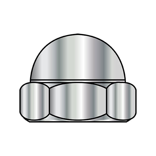 3/8-16 Two Piece Low Crown Cap Nut Nickel Plated (Pack Qty 1,000) BC-37NC