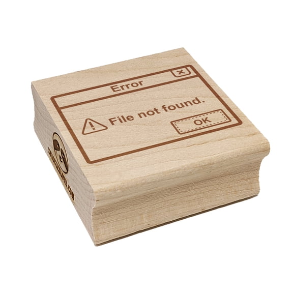 Error File Not Found Computer Technology Square Rubber Stamp Stamping Scrapbooking Crafting - Medium 1.75in