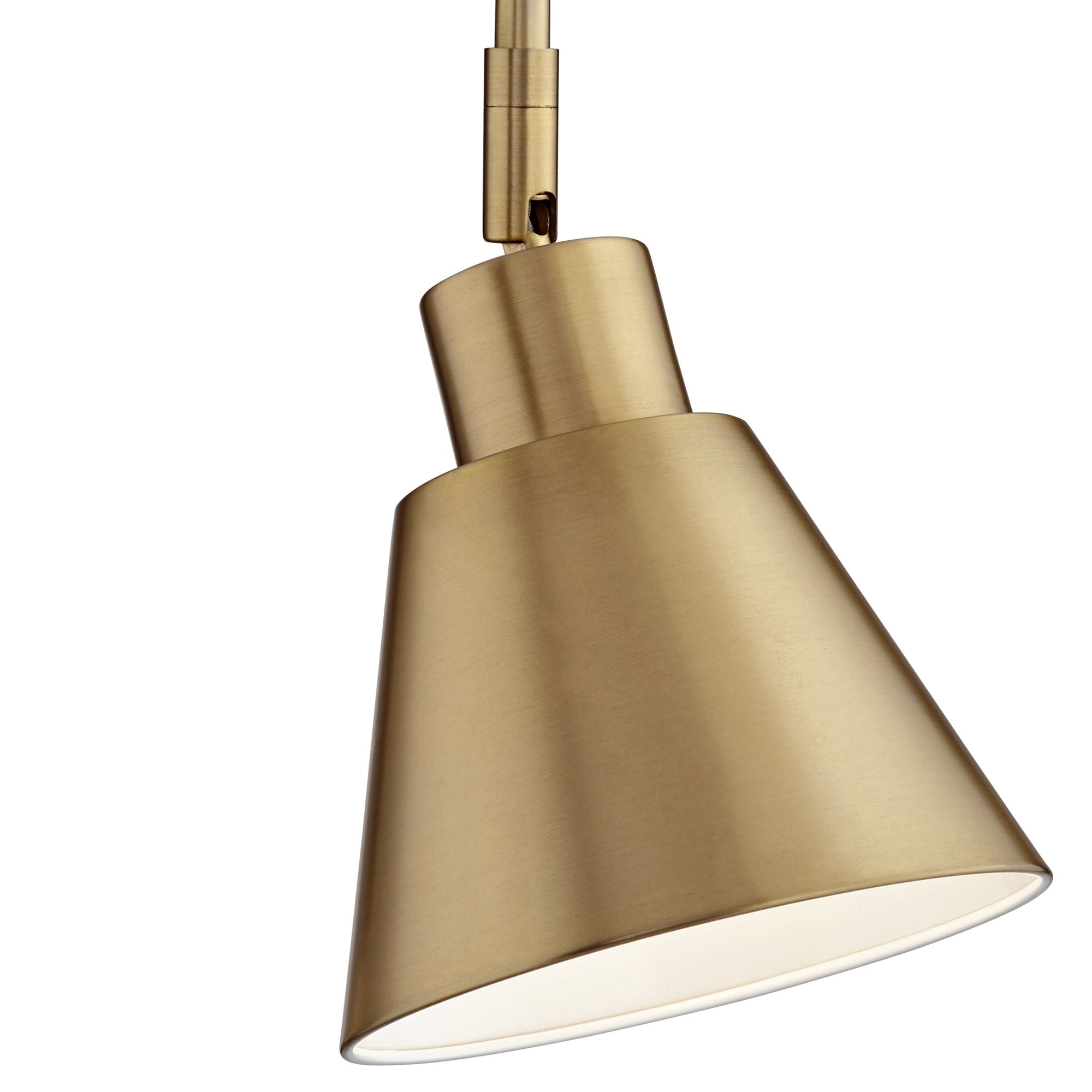 360 Lighting Marybel Modern Swing Arm Wall Lamps Set of 2 Brass Plug-in Light Fixture Tapered Metal Shade for Bedroom Bedside Living Room Reading Home
