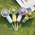 thumbnail image 2 of Volra Clearance Mini Portable Handheld Fan, Cute Design Fruits Personal Desk Fan with Phone Holder Base, Lightweight USB Rechargeable Fan for Stylish Girl Women Travel Indoor Outdoor, Green, 2 of 8