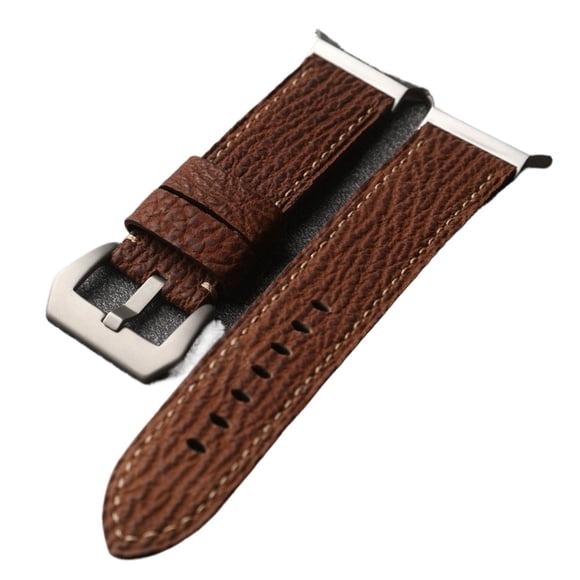 ZWP Handmade Shark Leather Strap Fit For Samsung Galaxy Watch 5 6 7ultra 47MM Brown Black Thickened Men's Bracelet, Vintage Styl