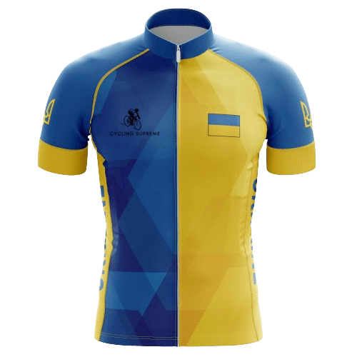 Maillot de Cyclisme pour Hommes avec Drapeau de l'Ukraine - 4TG