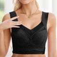 thumbnail image 2 of Gyexs Women's Lace Back Bra Thin Gathered Traceless Underwear Seamless Comfort Drop Style Womens Bras, Black, Size XXXXXL, 2 of 5