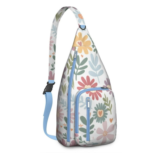 Yellow Bloom Sling Backpack - Vibrant Daisy Flower Pattern Crossbody Bag, Fashion Forward