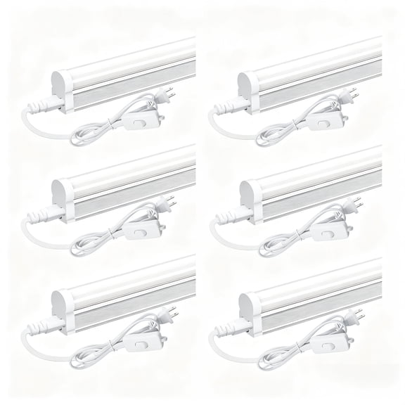 JESLED T5 LED Shop Light 3ft, Linkable Utility Light Fixture, 16W 1900LM 6500K Super Bright White, 6-Pack