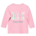 thumbnail image 4 of Women's Easter Bunny Crew Neck 3/4 Sleeve T-Shirt Chillin with My Peeps Print Cute Rabbit Easter Eggs Graphic Tees, 4 of 5
