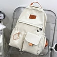 thumbnail image 3 of Woman Backpack Contrast Color Fashion Travel Bookbags for Outdoor Sport (White), 3 of 7