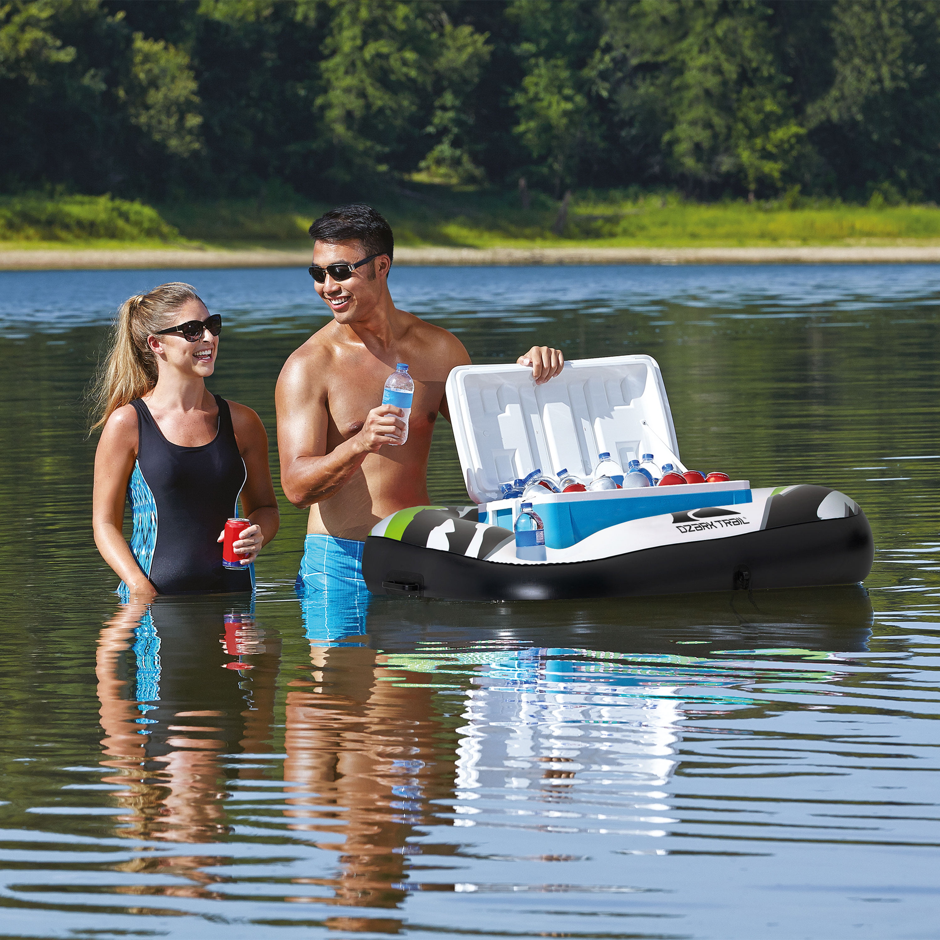 Ozark Trail Cooler Float Water Sports Holds 28qt Coolers and 2 Cup Holders for sale online 