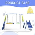 thumbnail image 6 of SENCHO GINSYTALIOR Swing Set With Climbing Ladder, Climbing Net, Trapeze bar, Hammock Swing, Belt Swing, Basketball hoop for Backyard, 6 of 7