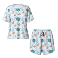 thumbnail image 4 of Naloa Turtles And Goldfish Women's Short-Sleeved Pajama Set, Loungewear, Summer pajamas, Breathable Cozy - XX-Large, 4 of 9