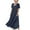 Navy, variant on Diufon Girls Cotton Linen Dress Oversized Short Sleeve Crewneck Dress Casual Loose Dress with Pockets