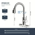 thumbnail image 3 of ClozOrg Kitchen Faucet with Pull Down Sprayer, High Arc Single Handle Kitchen Sink Faucets with Pause Button Premium Brushed Nickel with Deck Plate Suit to 1 or 3 Holes, 3 of 6