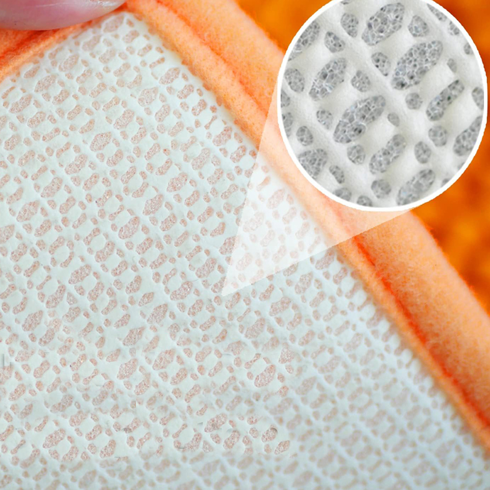 Orange Chenille Bathroom Rugs 24"x36" Shaggy Water Absorbent Non-Slip Backing Bath Mats Machine Washable
