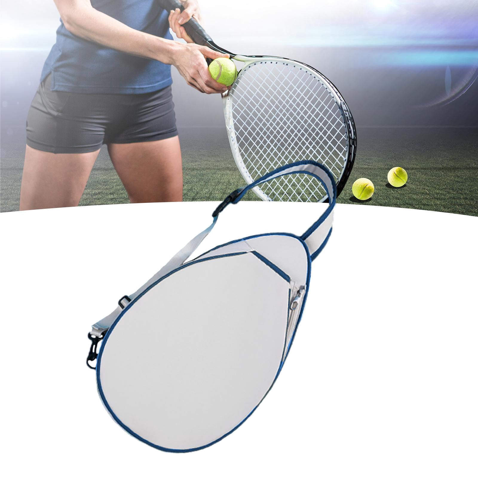 Baoblaze Tennis Bag Portable Lightweight Women Men Paddle Holder Carrier Racket Cover White Blue Edges