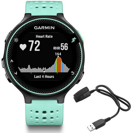 Garmin Forerunner 235 GPS Sport Watch - Frost Blue - Charging Clip Bundle includes Forerunner 235 GPS and Charging