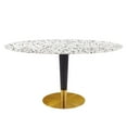 thumbnail image 2 of Modway Zinque 60" Oval Terrazzo Dining Table in Gold White, 2 of 6