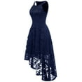 thumbnail image 2 of Dressystar Women Halter Floral Lace Cocktail Party Dress Hi-Lo Female Bridesmaid Dress, 2 of 6