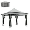 thumbnail image 2 of Outsunny 12' x 12' Pop Up Canopy Tent with Mesh Netting, Height Adjustable, UPF50+ Instant Sun Shelter, Light Gray, 2 of 9