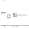thumbnail image 3 of 14k White Gold 3.75mm Cubic Zirconia Cz Stud Earrings, 3 of 7