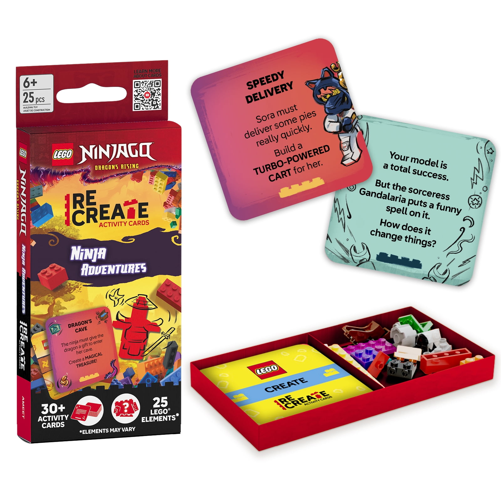 LEGO Activity Cards - ReCreate: LEGO® NINJAGO® Ninja Adventures (with over 30 activity cards and 25 LEGO elements)