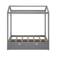 thumbnail image 4 of Max & Lily Twin Size Solid Wood House Bed Frame with Storage Trundle and Roof for Kids Bedroom, 4 of 9
