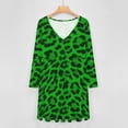 thumbnail image 4 of Lime Leopard Print Long Sleeve Dresses For Women Vintage Elegant Party Dress Oversized V-neck Dress S-8XL, 4 of 7