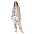 thumbnail image 2 of FORMRS Onesies Pajama for Adults Unisex Hoodie Winter Jumpsuit One Piece Sleepwear, Sizes S-2XL, Green Floral Pattern, 2 of 7