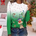 thumbnail image 2 of Camisas Navideñas Para Mujer Tops de Manga Larga Jersey de Cuello Redondo Informal Con Estampado de Ciervos en 3D Odeerbi ODB199901, 2 of 5